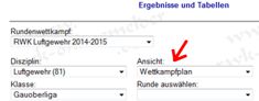 Wettkampfpläne im Onlinemelder